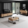 Hanah Home Soporte para TV Luxe - Pino Atlántico y Negro